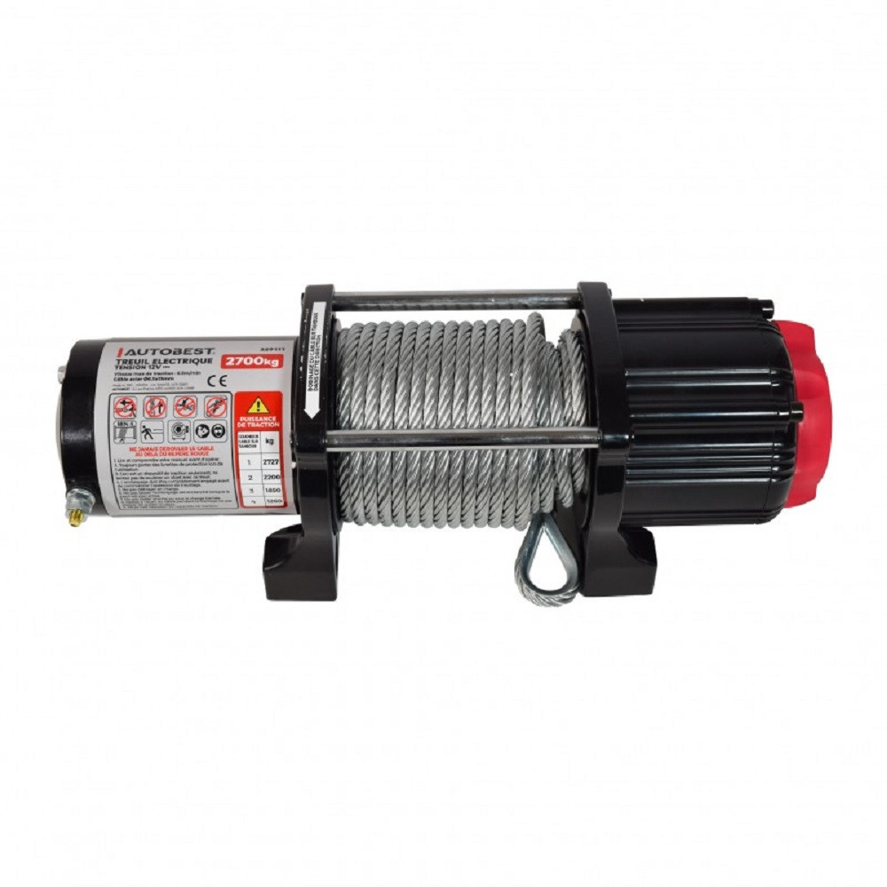Verricello elettrico 4X4 12V 2.7T cavo in acciao 15m - AS-329111 - 329111 - 3233753291112