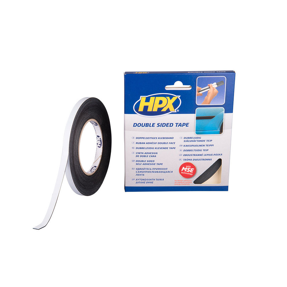HPX zwart polyethyleen dubbelzijdig plakband 12mmx10m - HPX-ZC04 - ZC04 - 3661768793343