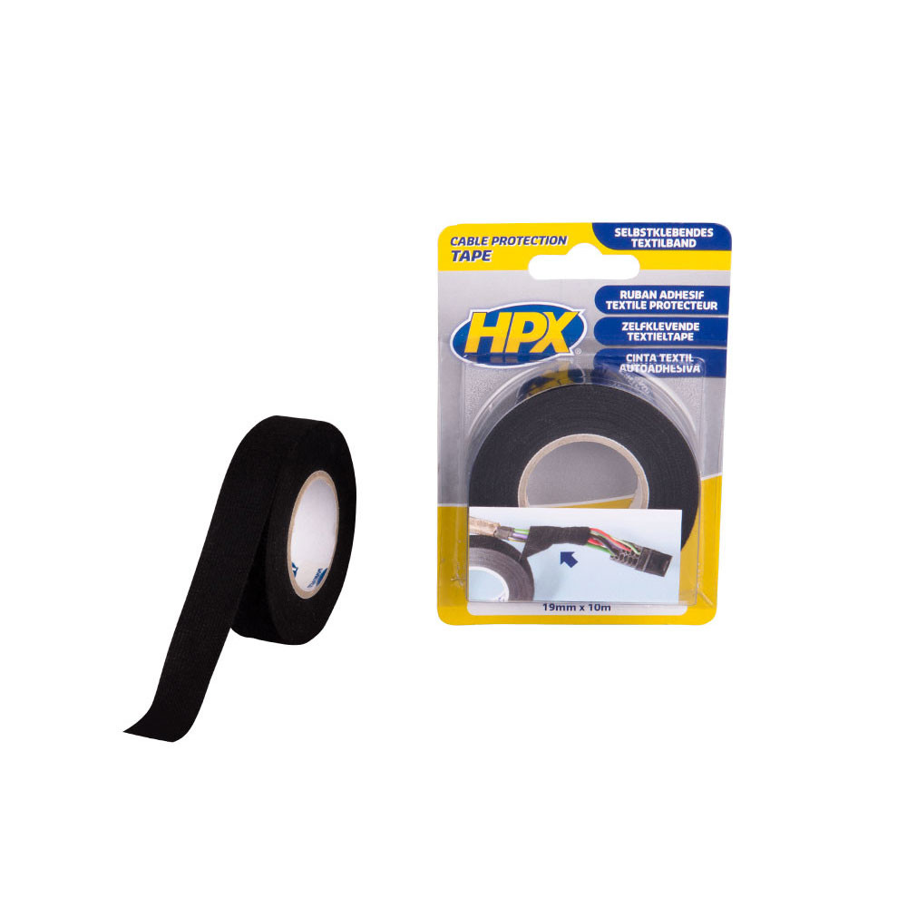 HPX black cable protection tape 19mm x 10m - HPX-TP1910 - TP1910 - 3661768793336