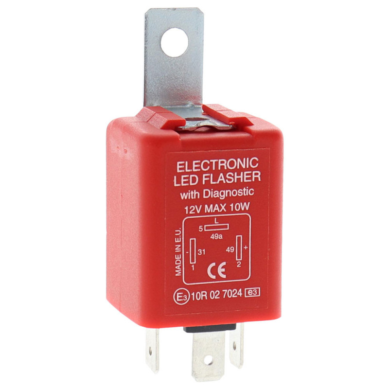 Centrale richtingaanwijzer 12V 3P DIN Led + beugel - EL-CL283L - CL.283L - 3700660497246