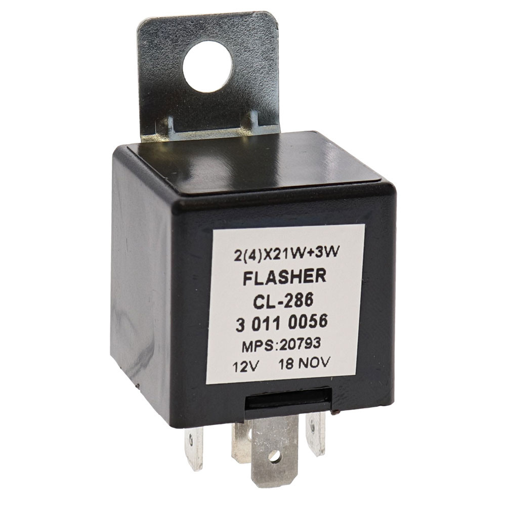 Centrale clignotant 12V 4P SAE/BNA + Support - EL-CL286 - CL.286 - 3700660420053