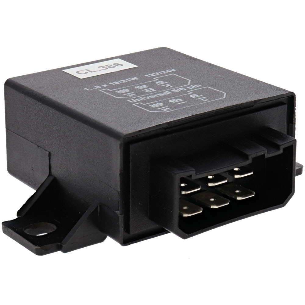 Central flasher 12/24V 6P DIN + Bracket - EL-CL386 - CL.386 - 3700660420145