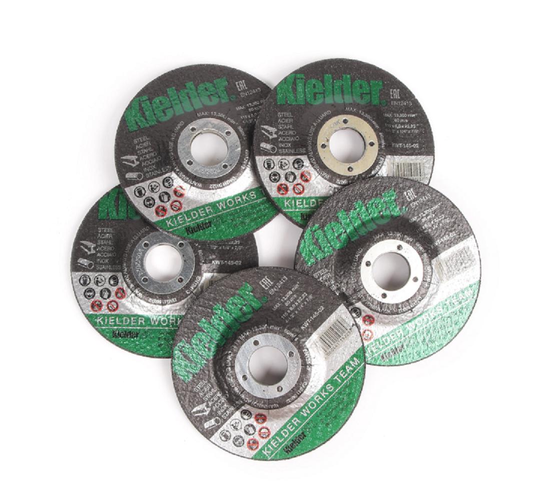 Discuri de șlefuit KIELDER, diametru 115 mm x grosime 6 mm x lungime 22,2 mm (set de 5 bucăți) - KWT-145-12 - KWT-145-12 - 5060441192271