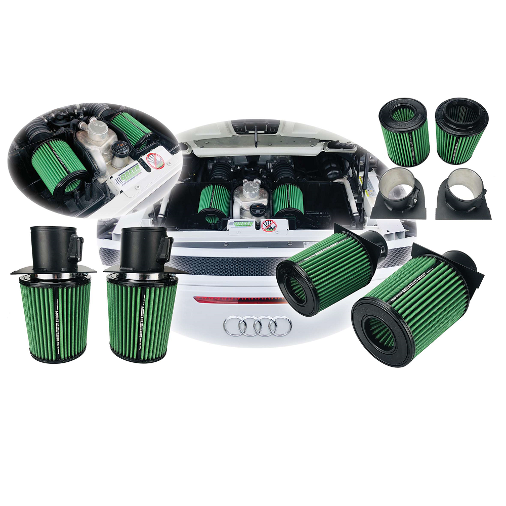 Filtru de aer de schimb original Green Filter pentru Audi R8 5,2 V10 09- (2 filtre) - GR-G591032-2 - G591032/2 - 3661768792865