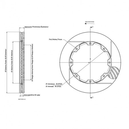 AP Racing brake disk 262x20.1 4x108 PSA 4 grooves
