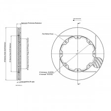 AP Racing left brake disk 332mm/32 8 grooves