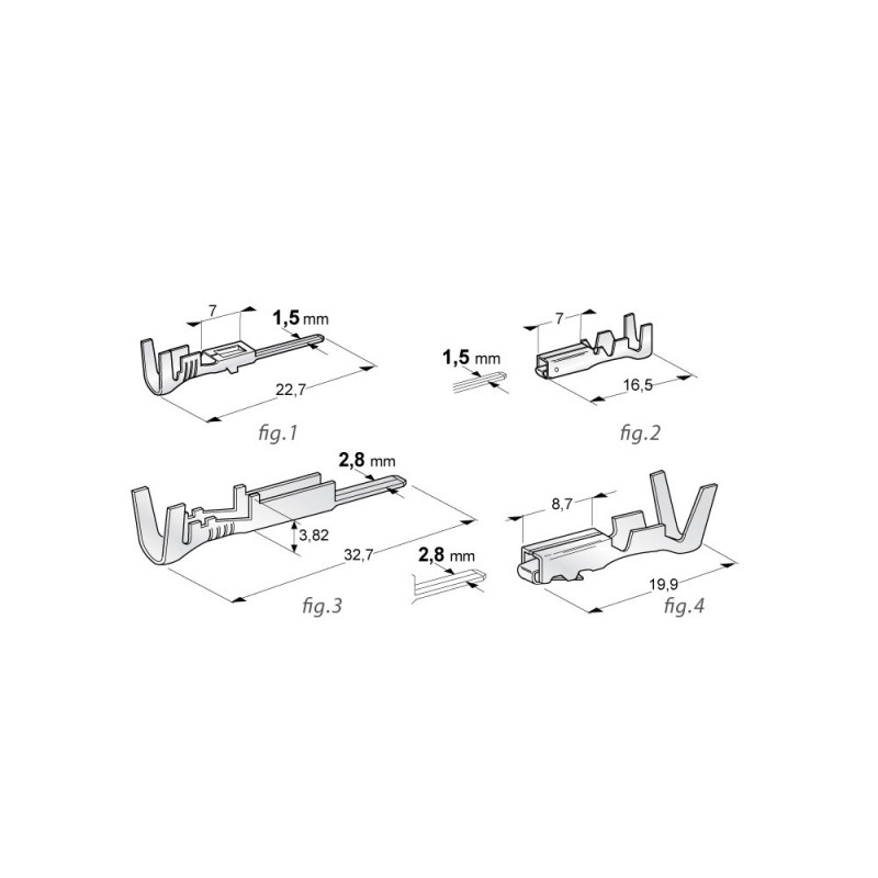 Mannelijke kabelschoenen 05/1.5mm² x50 stuks - EL-OS04500 - OS.04500 - 3700660426147