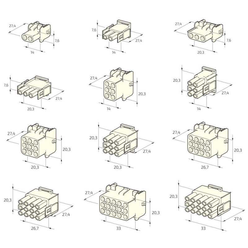 "Mate-N-Lok Connector - 2V M, 10 pieces" - EL-OS26030 - OS.26030 - 3700660427250