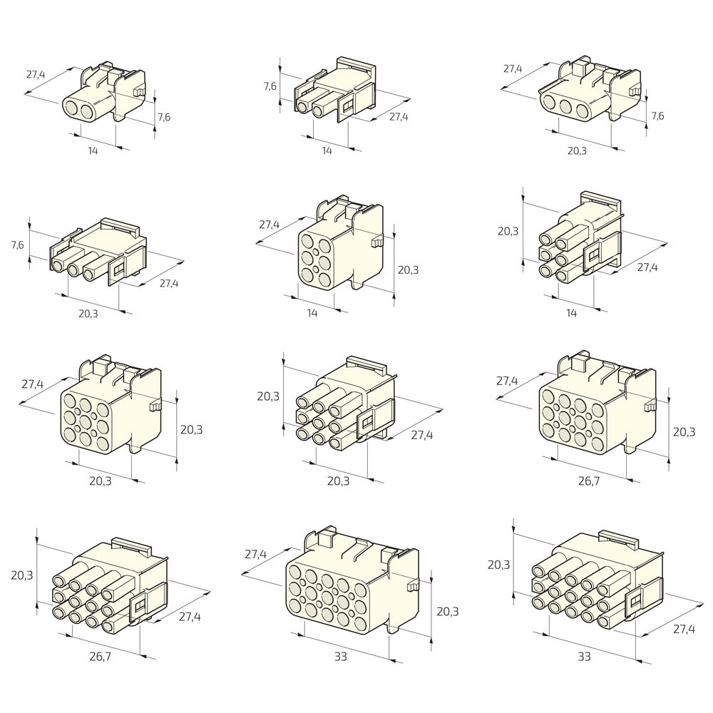 Conector „Mate-N-Lok” – 9 V F x 10 bucăți - EL-OS26140 - OS.26140 - 3700660427328