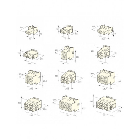 "Mate-N-Lok" connector - 15V M x10 parts