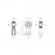 Uniball Rinforzato Rodobal SE Femminile Passo a Destra 14mm / 1.5mm