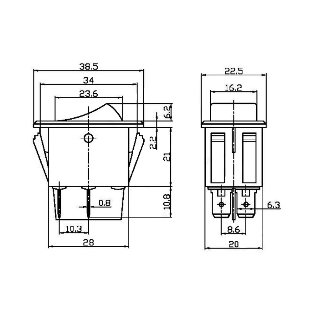 Black plastic toggle switch - LU-ASW17201 - 3661768399903