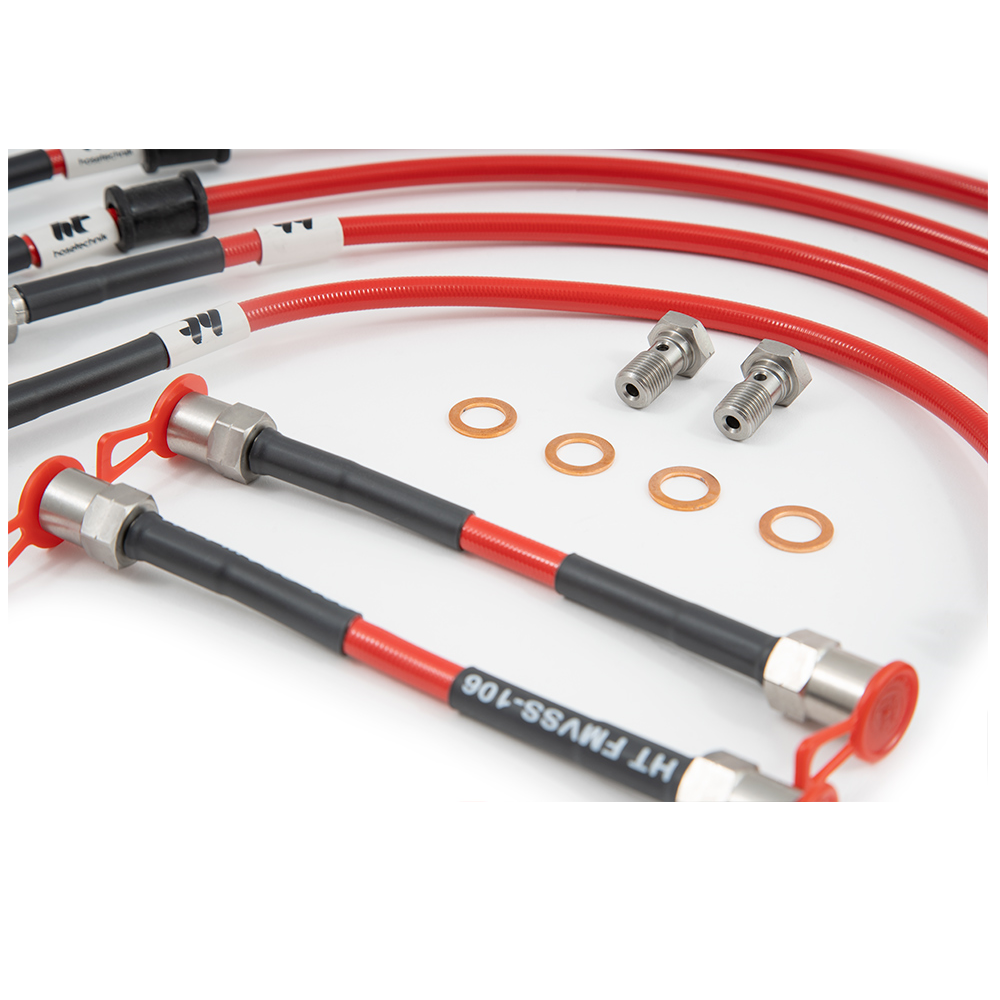 Set van 6 FORGE remslangen Renault Megane 4 RS 280/300pk - FO-HT-REN6308A.B - HT-REN-6-308A-SOLID BLUE