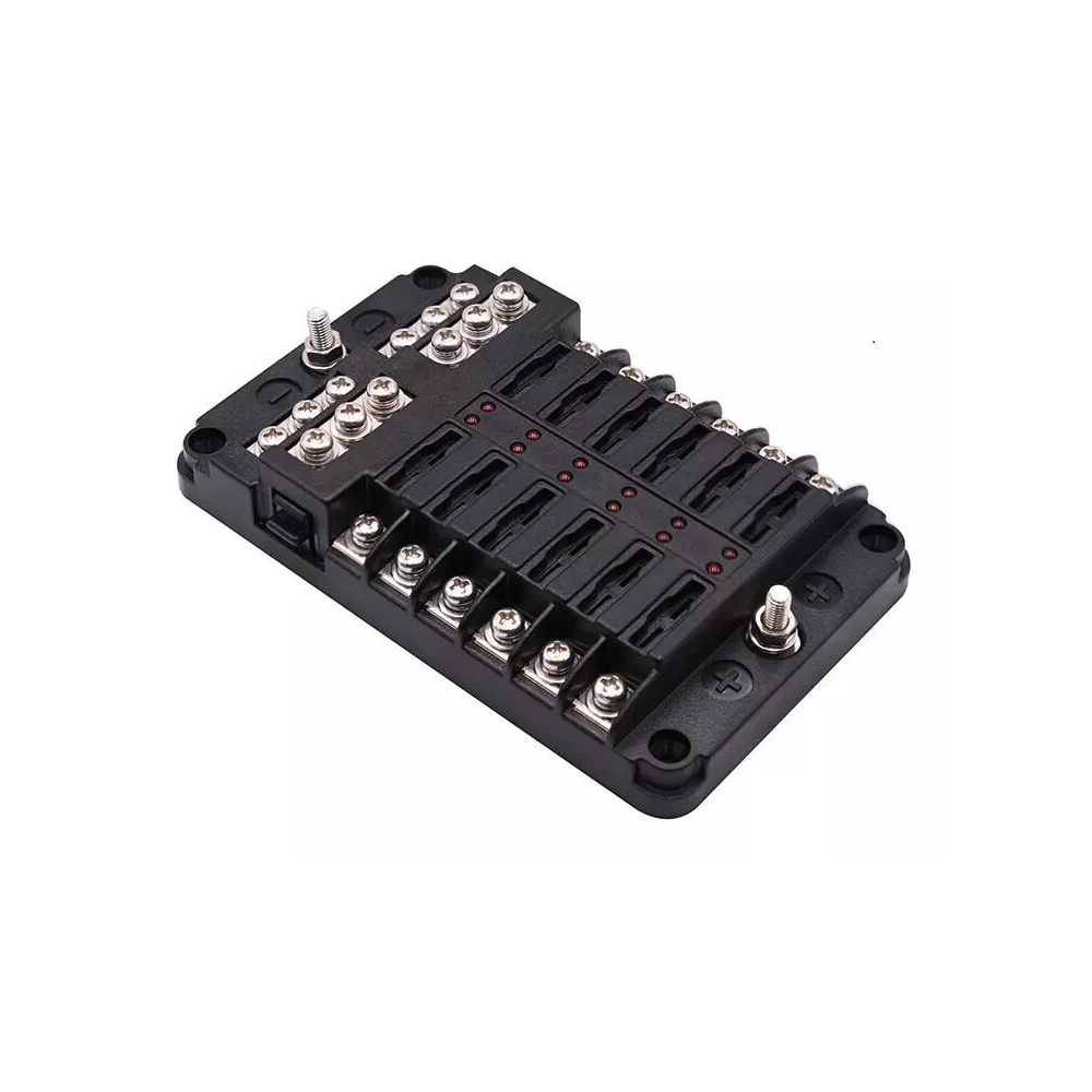 Fuse holder with warning lights 12 pieces max 100A - LU-BOX12 - 3661768103418