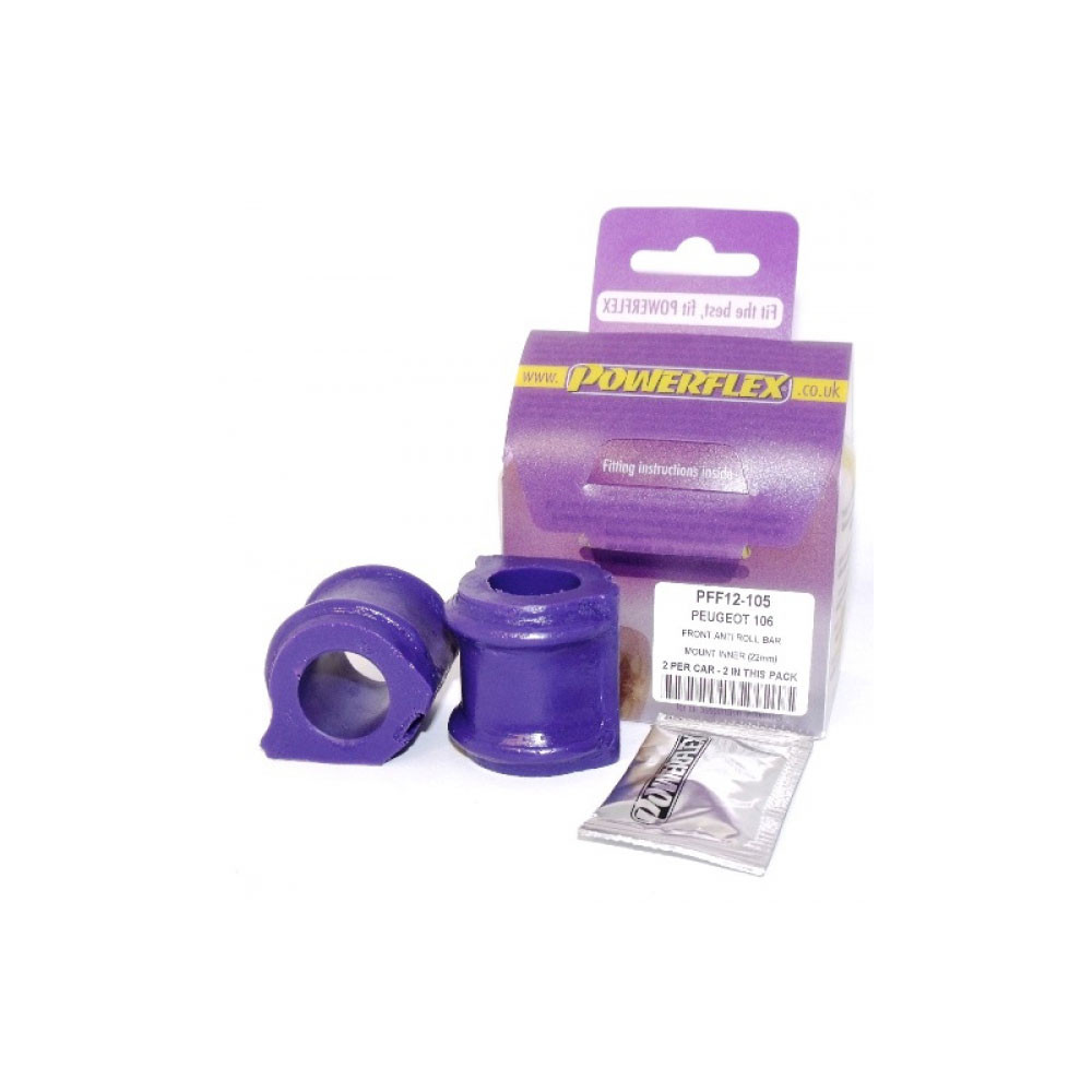 Silentbloc Powerflex Road Series – Bară antiruliu interioară de 22 mm pentru Citroën Saxo (2 bucăți) - PF-F12105-2 - PFF12-105 - 5055676502483