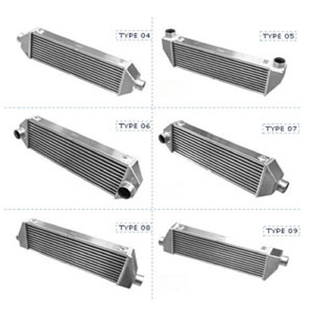 Intercooler universel FORGE Type 06 - 2 connexions centrées en façade - 650x115x200mm - FO-FMINT106U.635.M8 - FMINT100UNIV-M8-TD63.5-UT06 - 3661768826393