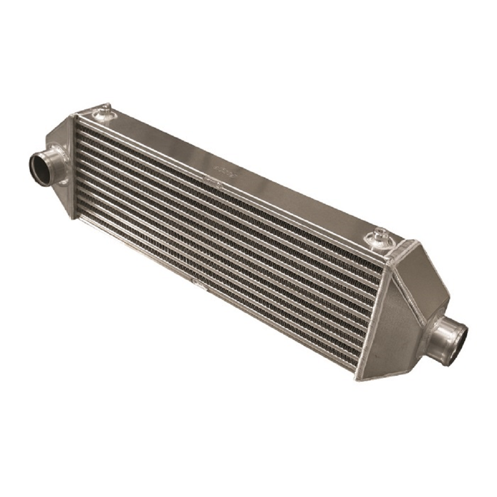 Universele intercooler FORGE Type 07 - 1 gecentreerde aansluiting vooraan en 1 gecentreerde aansluiting zijkant - 665x115x200mm - FO-FMINT107U.57.M8 - FMINT100UNIV-M8-TD57-UT07 - 3661768826454