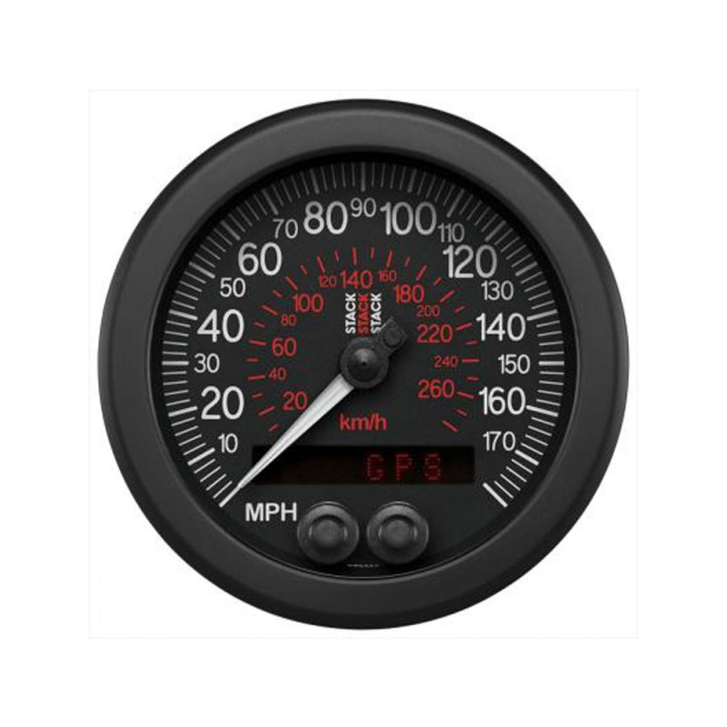 GPS snelheidsmeter Stack 88mm zwart 0-180mph en 290km/h - ST-3803 - ST3803 - 3661768625354