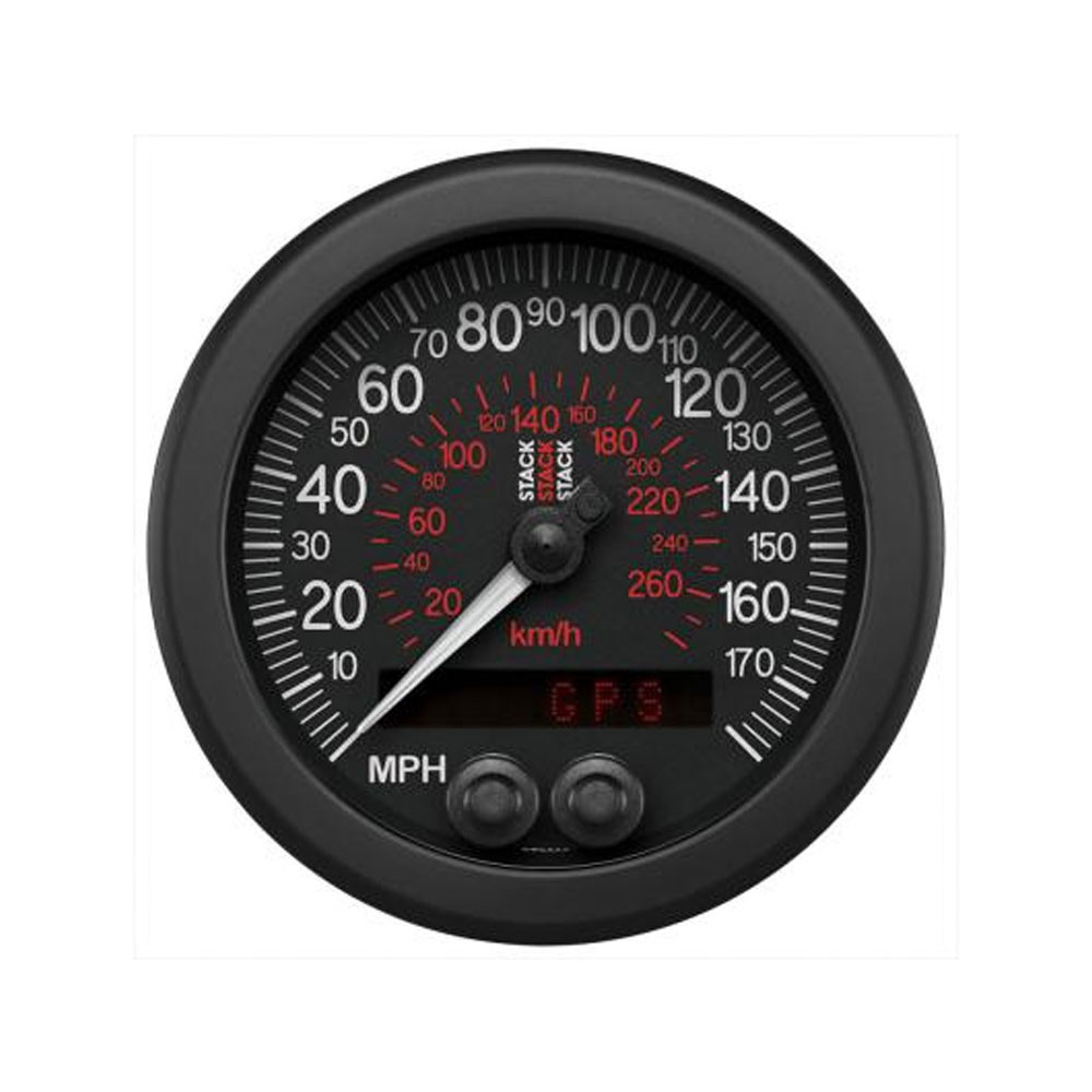 Stack GPS speedometer 88mm black 0-180mph and 290km/h - ST-3803 - ST3803 - 3661768625354
