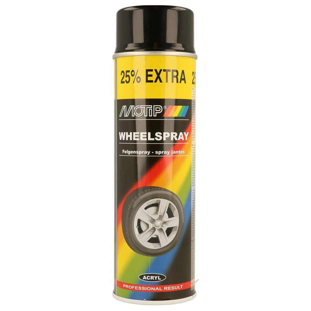 Peinture pour jantes Noir Brillant MOTIP 4000 Series 500ml - MTP-04018 - 04018 - 8711347209729