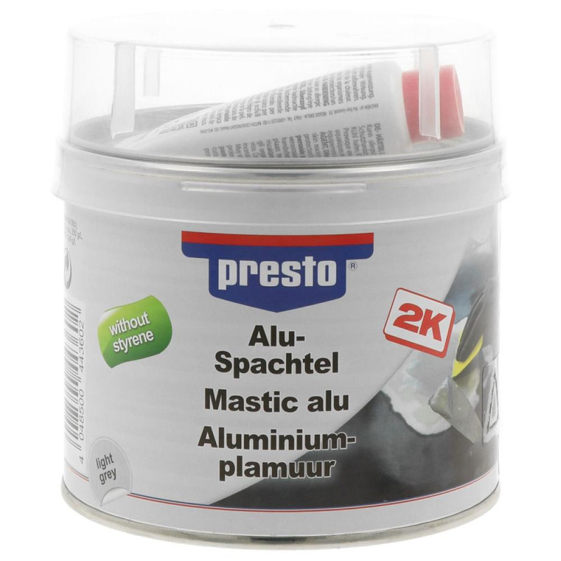 PRESTO 2K styreenvrij aluminiumplamuur 1kg - MTP-443602 - 443602 - 4048500443602