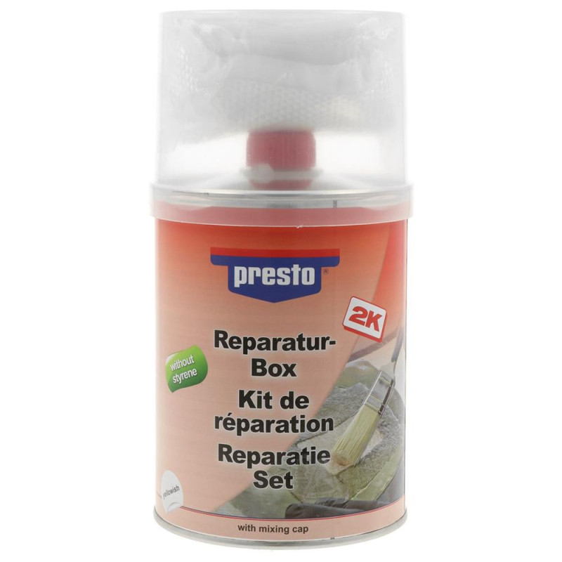 PRESTO 2K styreenvrije polyesterhars reparatieplamuurkit 1kg - MTP-443848 - 443848 - 4048500443848