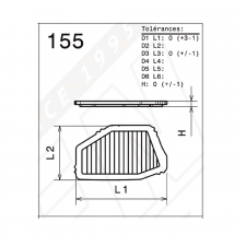 Filtre à air de remplacement origine GREEN FILTER Honda ACCORD COUPE 2,2L 16V CE1