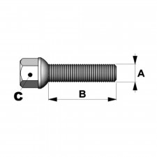 Conische schroeven 14x125mm lengte 45mm of 50mm kop 17mm