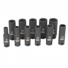 Set de 11 douilles 3/8" 62mm KIELDER (8 à 19mm)