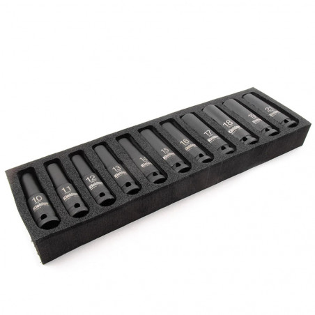 Set di 11 bussole KIELDER da 80 mm e 1/2 (da 10 a 21 mm)