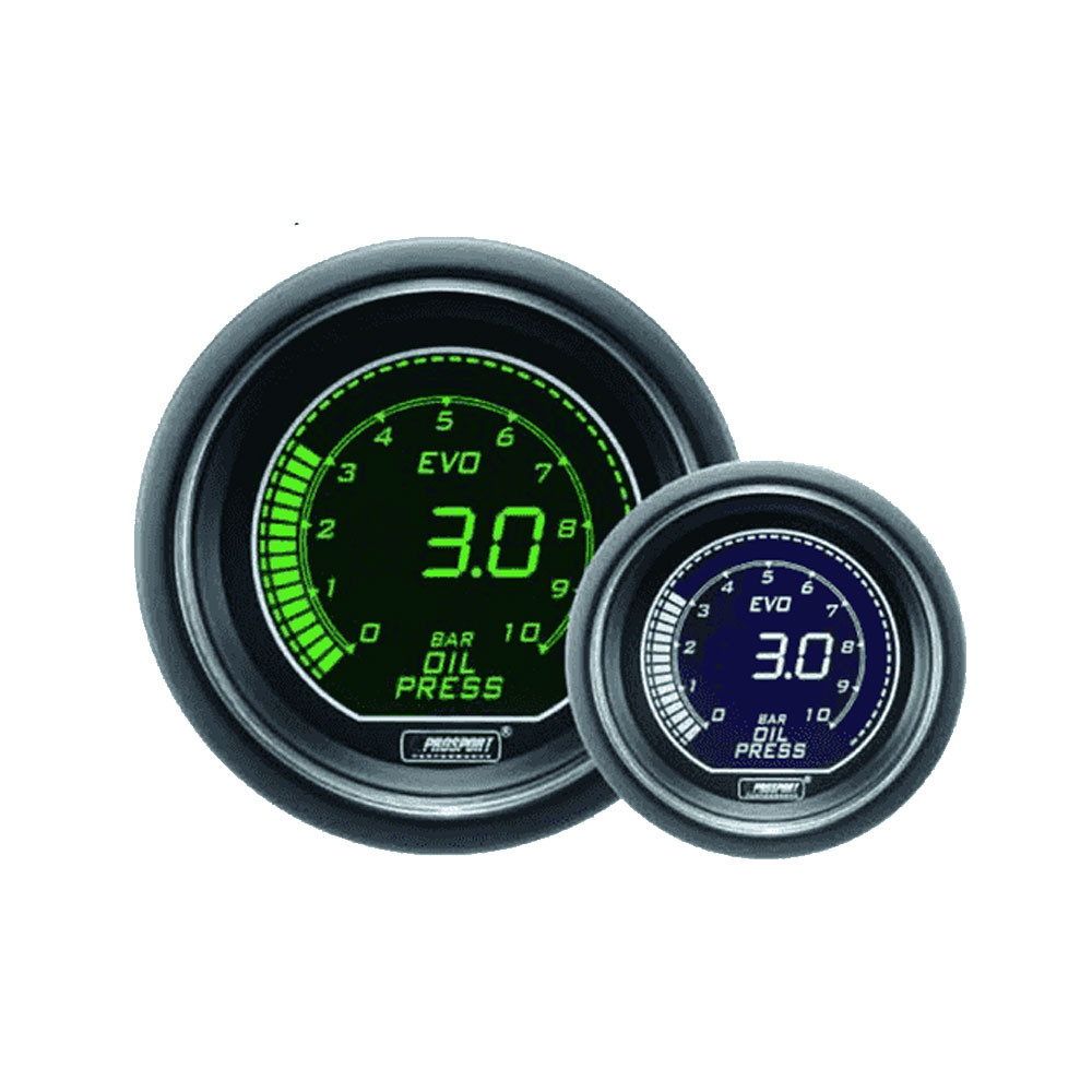Strumento Digital Pro-Sport Pressione di Olio 52mm 0 a 7Bar Verde/Bianco - CT-PH-005-V-BL - 216EVOWGOP - 3661768389201