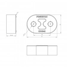 Silent bloc Powerflex échappement universel 81mm