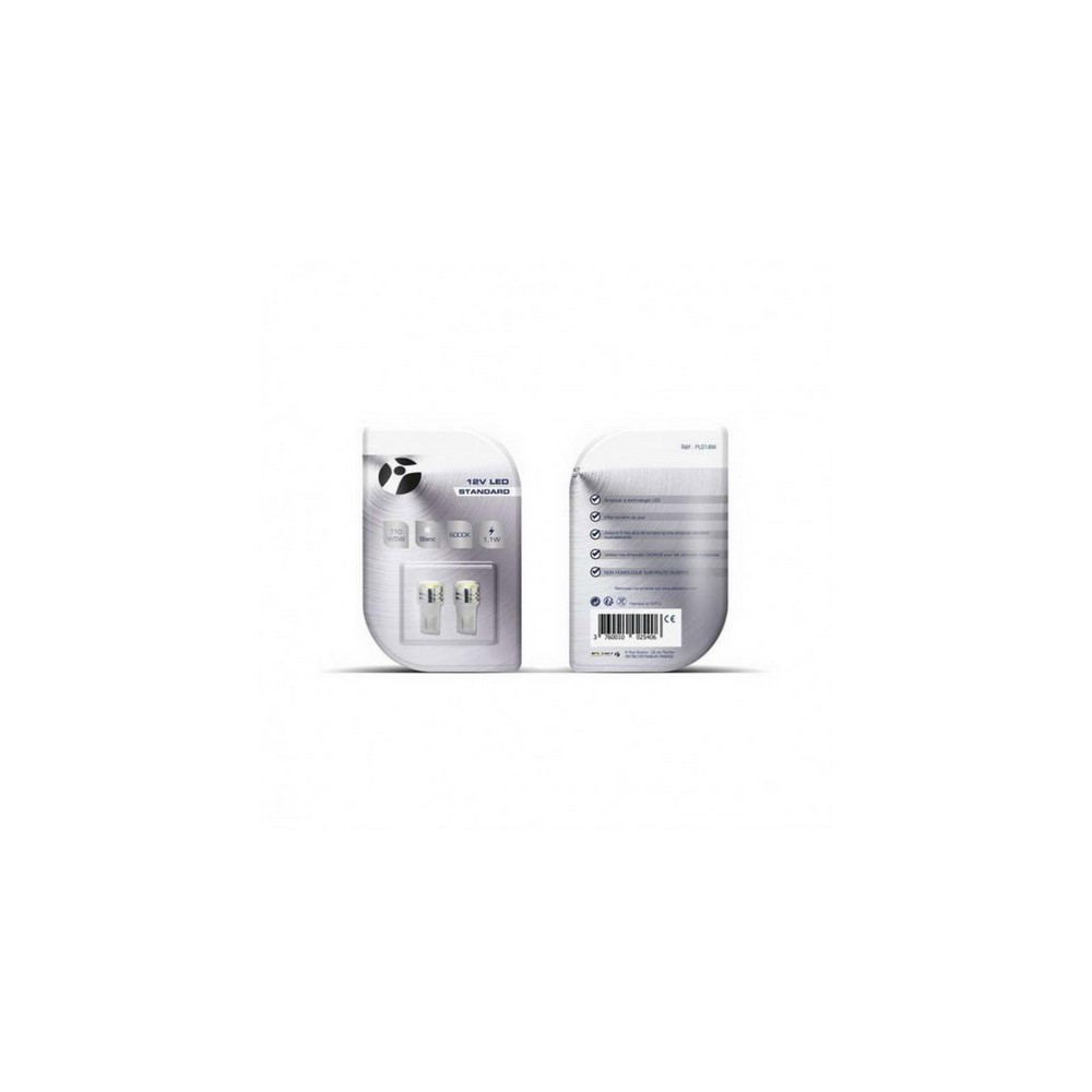 Kit 2 LED bulbs T10 W5W 1LED HP 12V white 1,1W - LI-PL014W-S - PL014W-S - 3666618038056