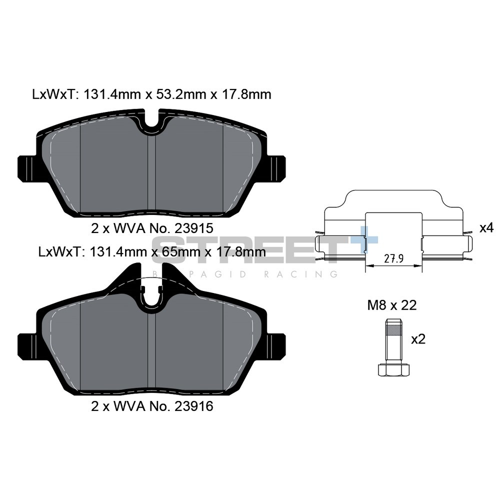 Plăcuțe de frână Pagid T8050 Street+ - PA-8050.ST - T8050SP2001 - 4056029064987