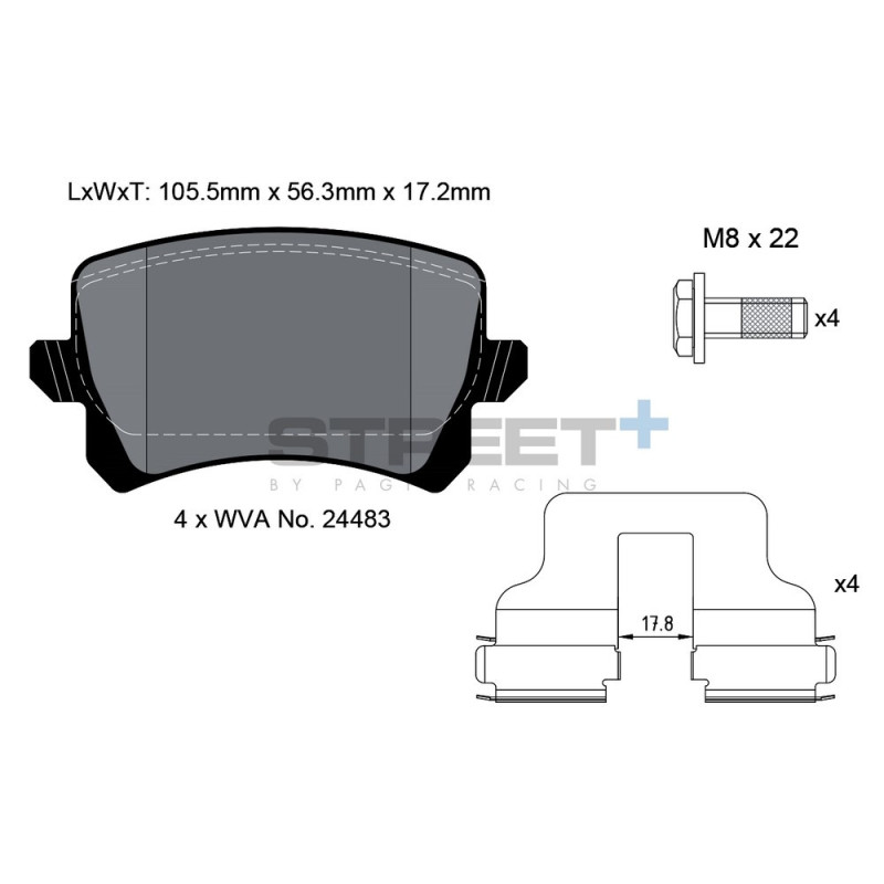 Plaquettes de frein Pagid T8075 Street+ - PA-8075.ST - T8075SP2001 - 4056029065168