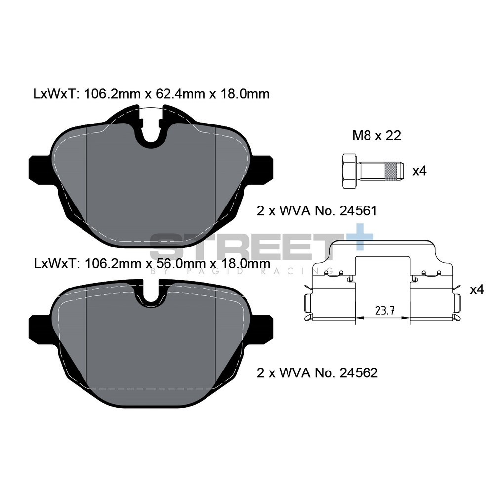Street+ Pagid brake pads T8079 - PA-8079.ST - T8079SP2001 - 4056029065199