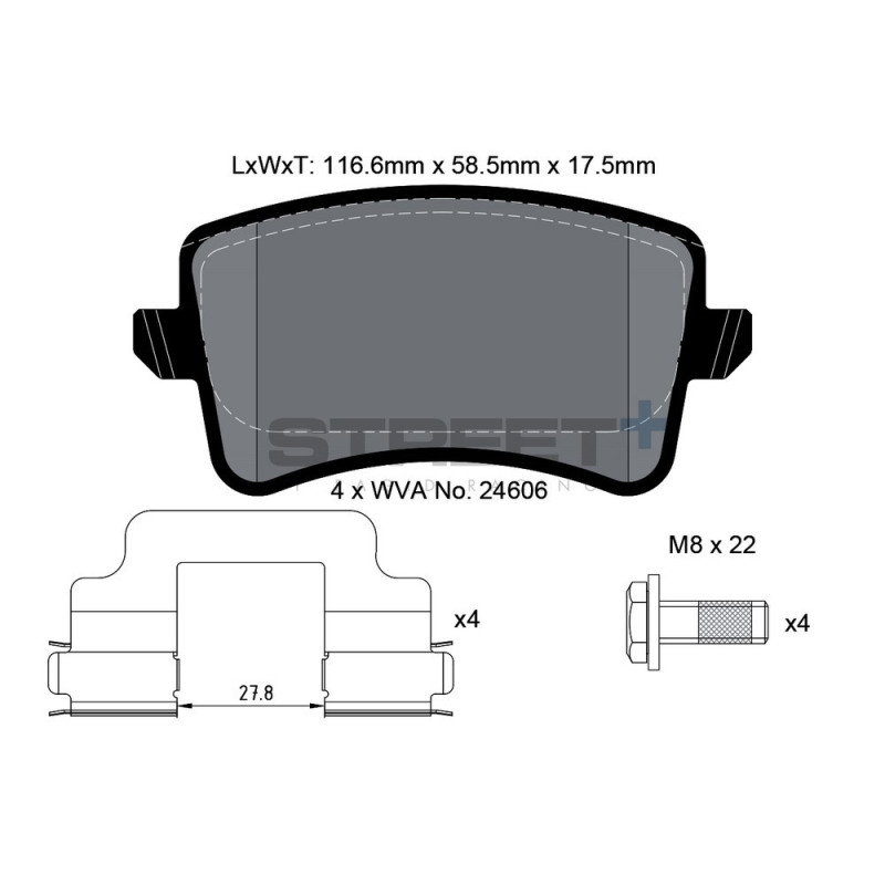 Plăcuțe de frână Pagid T8083 Street+ - PA-8083.ST - T8083SP2001 - 4056029065229