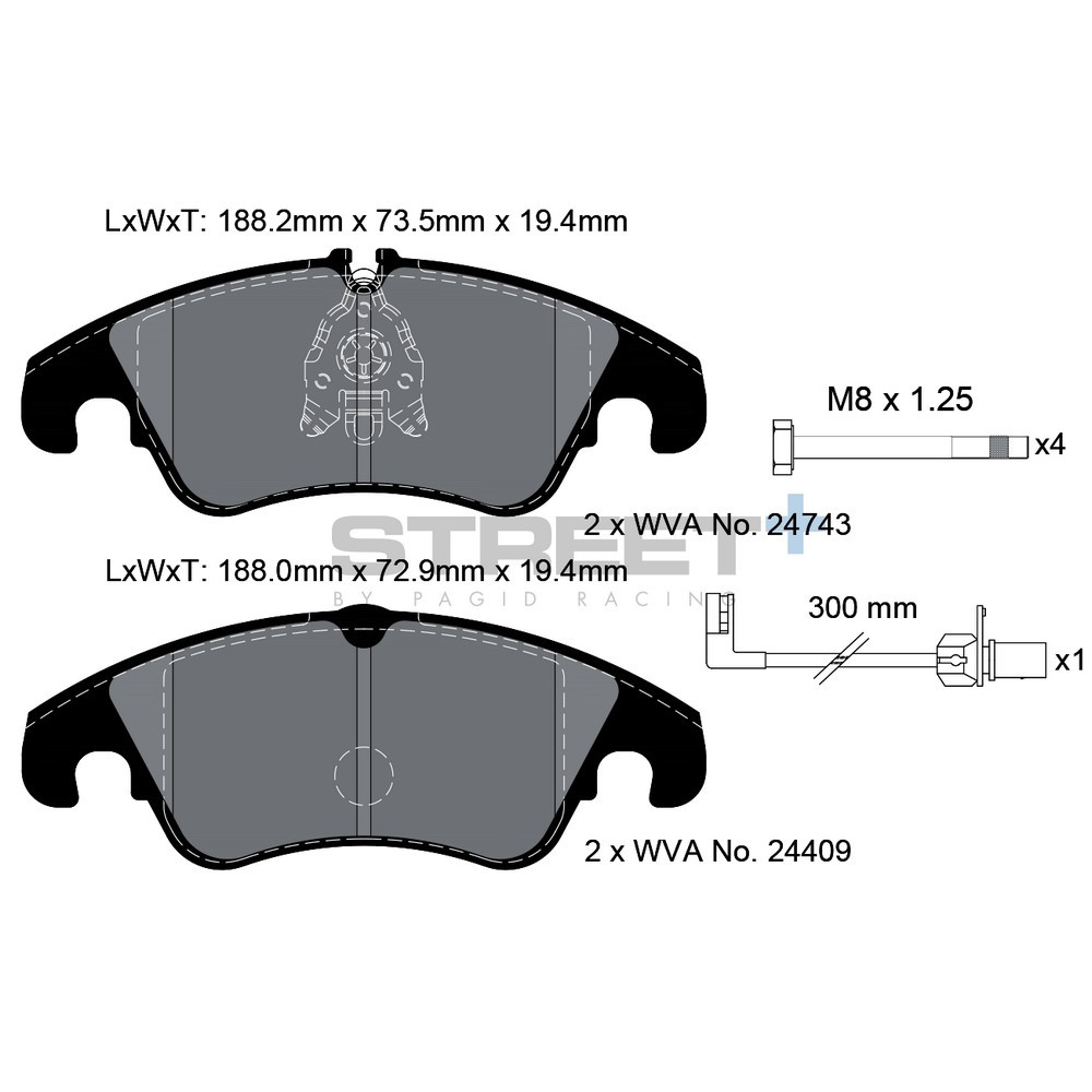Plăcuțe de frână Pagid T8093 Street+ - PA-8093.ST - T8093SP2001 - 4056029065298