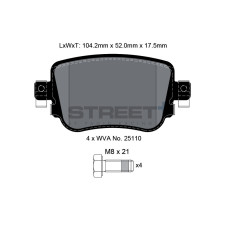 Plaquettes de frein Pagid T8108 Street+