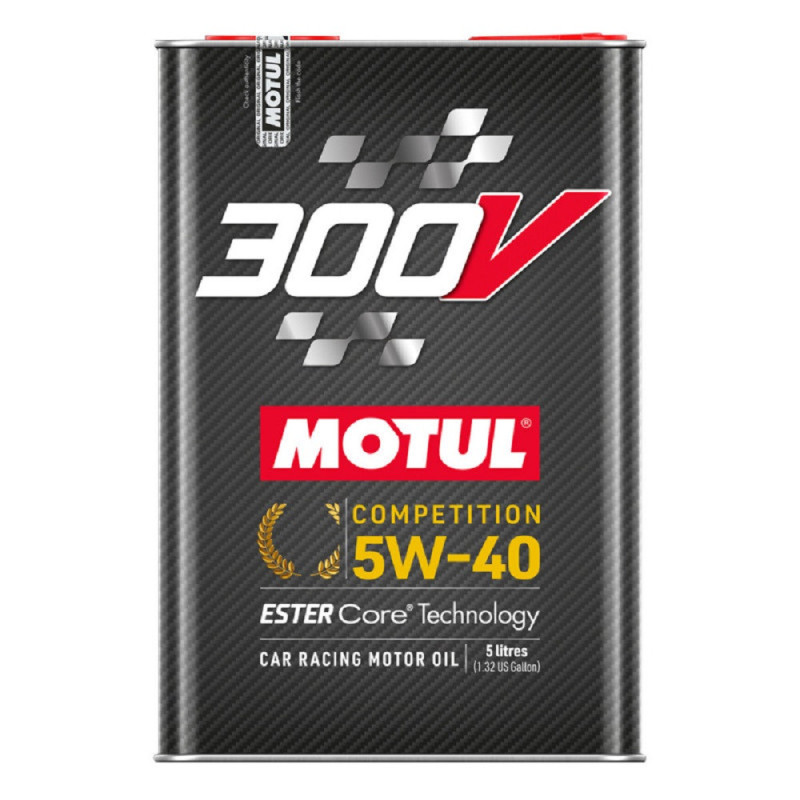 Motul Motorolie 300V 5w40 5L Wedstrijd - MOT-300V-POWER-5 - 3374650324425
