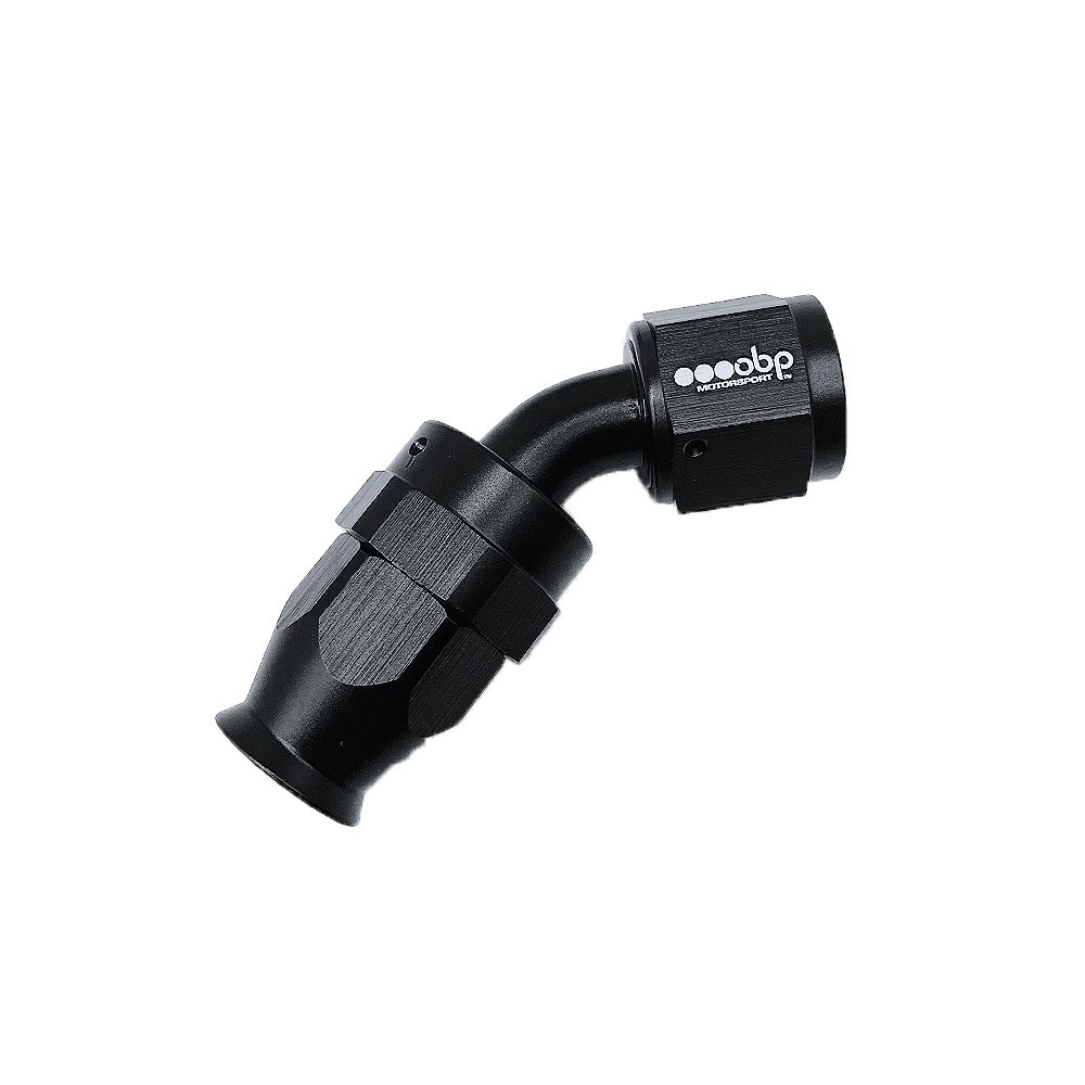 OBP 45° female fitting type PTFE in black aluminium - OBP-PTFE-45.D6 - OBP-PTFE-6-45