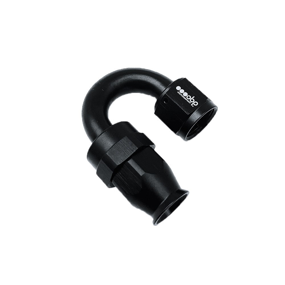 Racord cu filet interior la 180° OBP, tip PTFE, din aluminiu negru - OBP-PTFE-180.D6 - OBP-PTFE-6-180