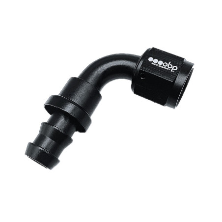 90° vrouwelijke connector OBP type PUSH LOCK zwart aluminium