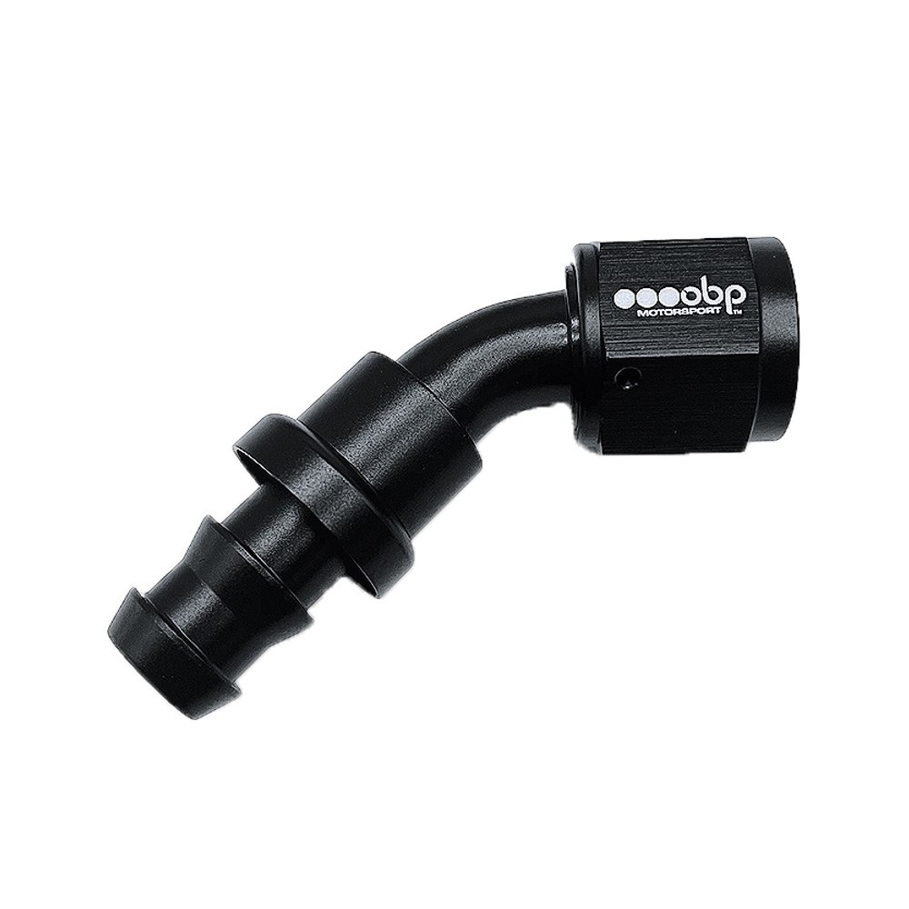 Raccord femelle 45° OBP type PUSH LOCK aluminium noir - OBP-PL-45.D6 - OBP-PL-6-45