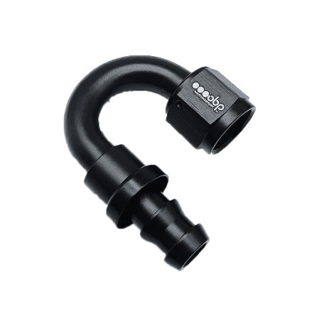 Raccord femelle 180° OBP type PUSH LOCK aluminium noir