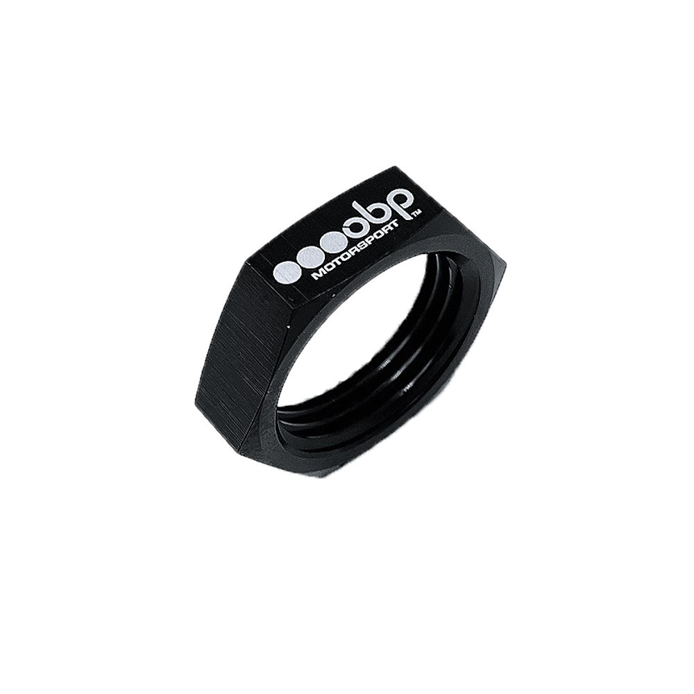 OBP bulkhead locking nut in black aluminium - OBP-BHN.D6 - OBP-BHN-6