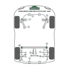 Silent-bloc Powerflex Heritage arrière triangle avant Subaru Impreza (2 pièces)