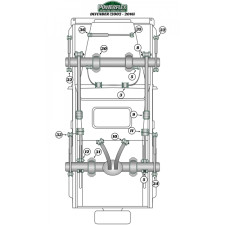 Silent-bloc Powerflex Heritage arrière bras avant anti pull Land Rover Defender (2 pièces)