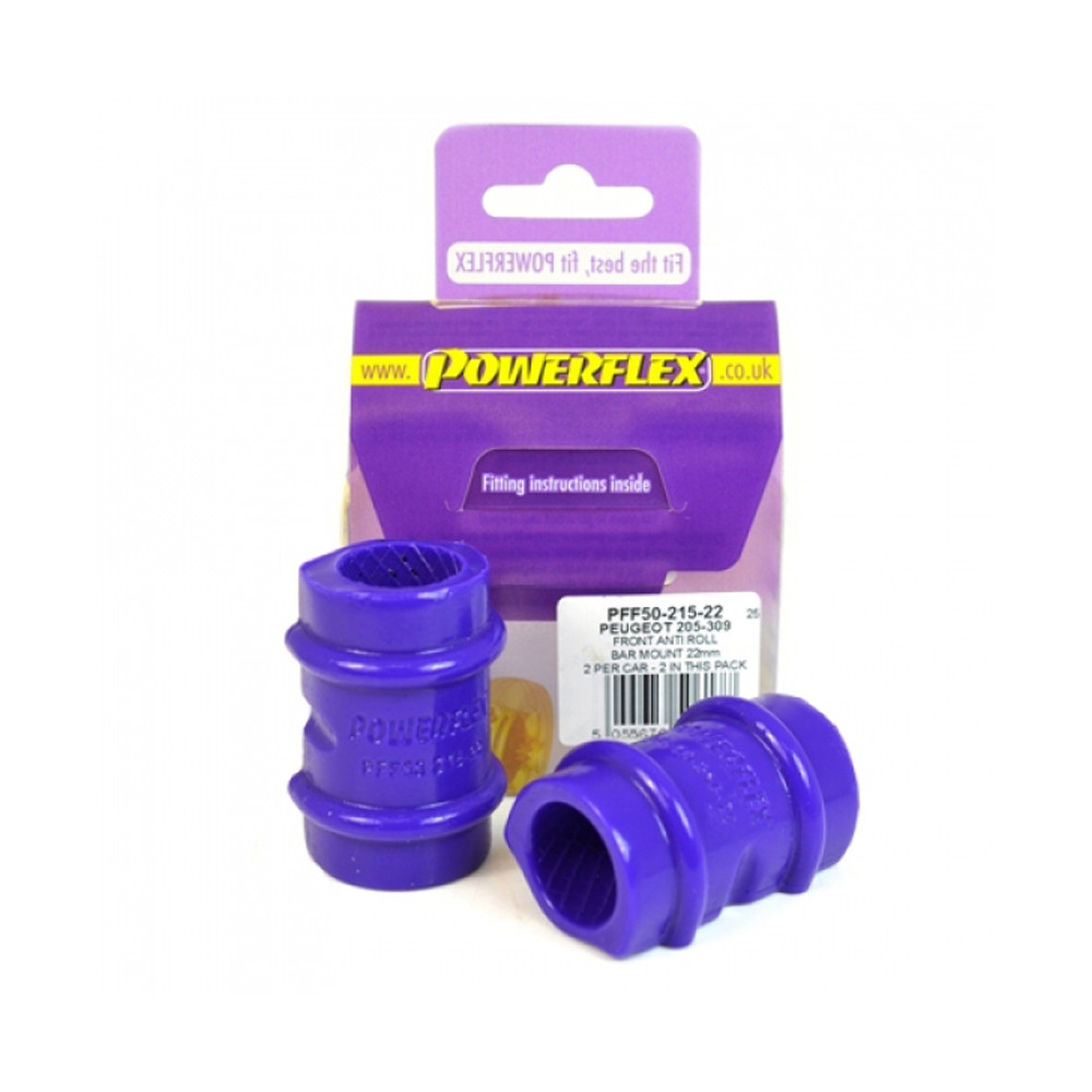Silentbloc Powerflex pentru bară antiruliu, diametru 22 mm, Peugeot 205 / 309 GTI (2 bucăți) - PF-F5021522-2 - PFF50-215-22 - 5055676506177