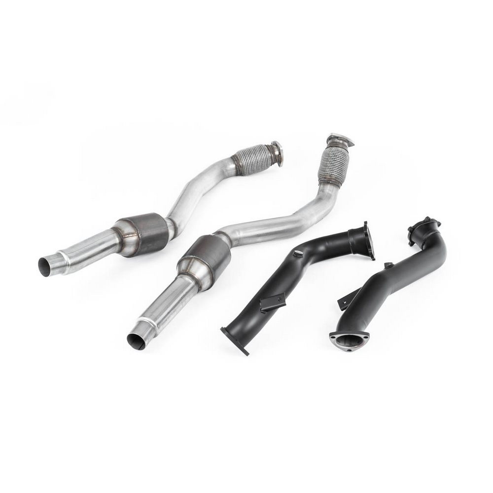 Milltek SSXAU635 Descente de Turbo 76 mm avec finition Black Semi-Gloss Suppression cata antérieur avec cata secondaire Hi-Flow  - MLK-SSXAU635 - SSXAU635